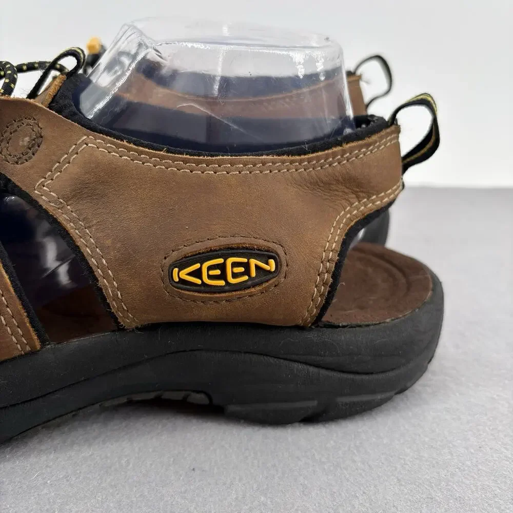KEEN Newport Bison Brown Leather Waterproof Hiking Sandals Mens Sz 12.5 1001870